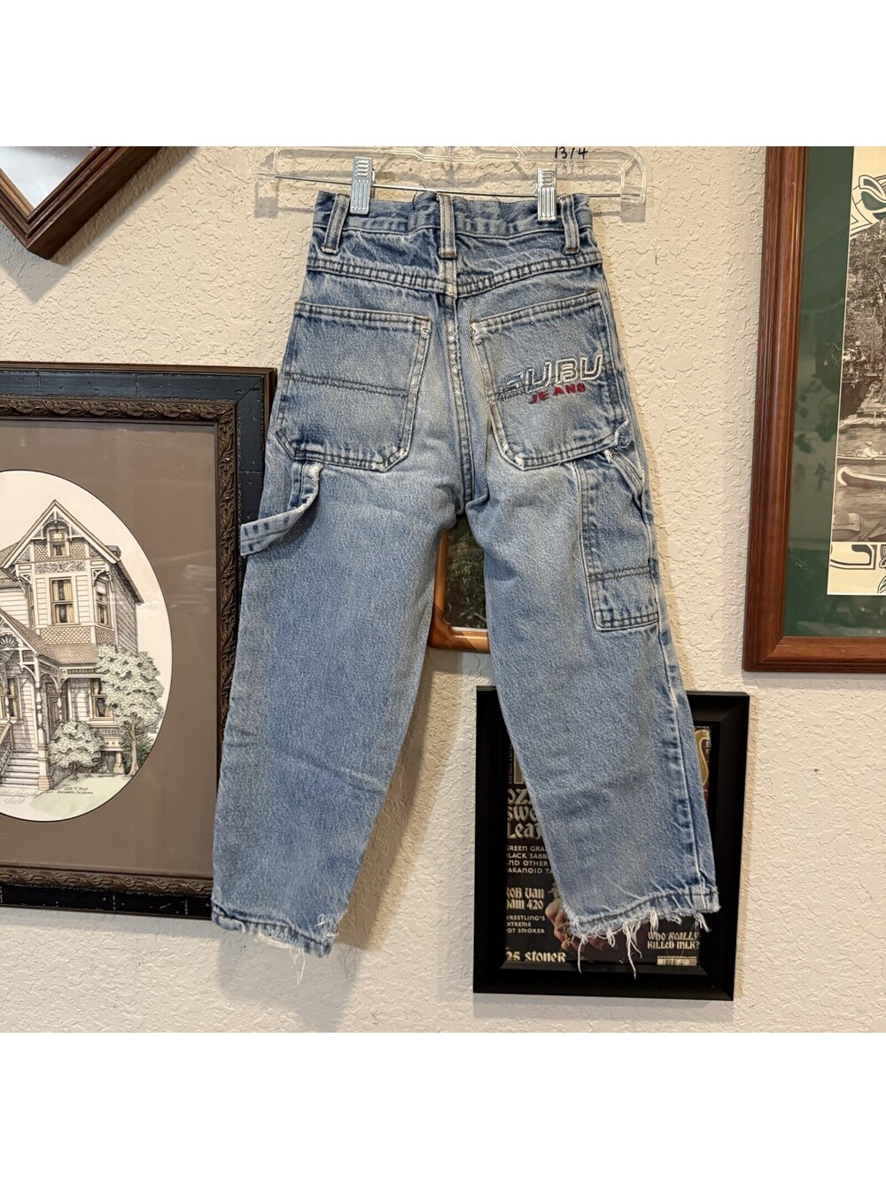 Vintage 90s RARE Kids FUBU Carpenter Designer Y2K Jeans Size Boys 7 21x19